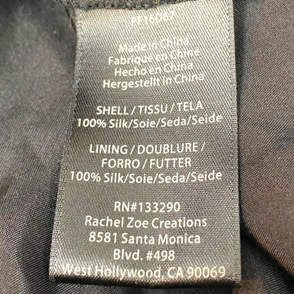 Revolve Rachel Zoe Silk Liridona Mini Dress Blue Size 2 XS V Neck Plunge Ruffle - Picture 16 of 17